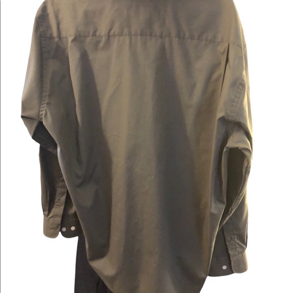 Pierre Cardin long sleeve button down shirt 16 1/2 32/33 Olive green - Picture 5 of 5
